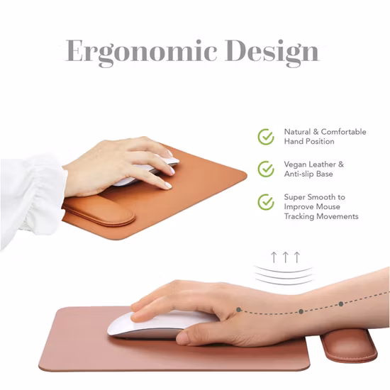Wrist Rests for Keyboard and Mouse Pad Set - Memory Foam Cushion, Ergonomic Wrists Hand Arm Rest Support for Laptop Computer