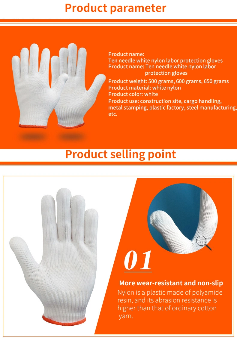 Workout Nylon Polyester Construction Gloves Custom Logo Hand Protection Safety Work Gloves