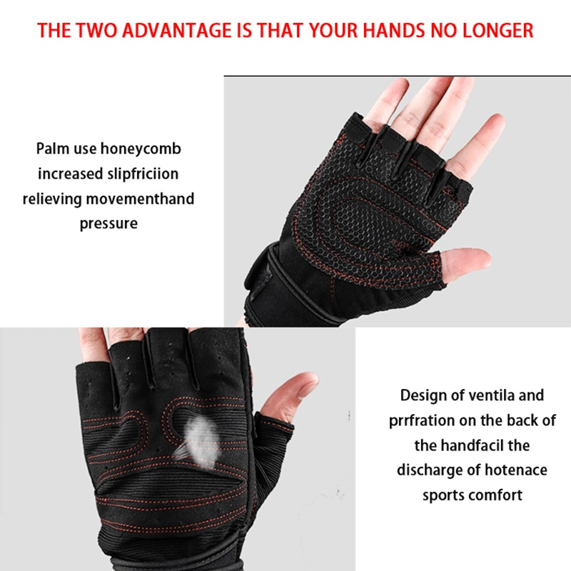 Workout Grip Pad Fitness Gloves Gym Weightlifting Gloves Leather Hand Callus Guard Wrist Support High Quality Fingerles Sports Fitness Gloves