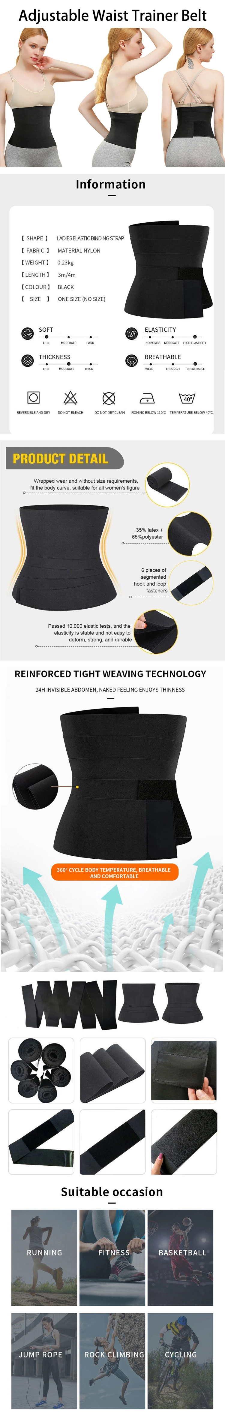 Adjustable Waist Trainer Belt Sweat Wrap Slimming Shaper Sport Workout Support Waist Cincher Girdle for Women