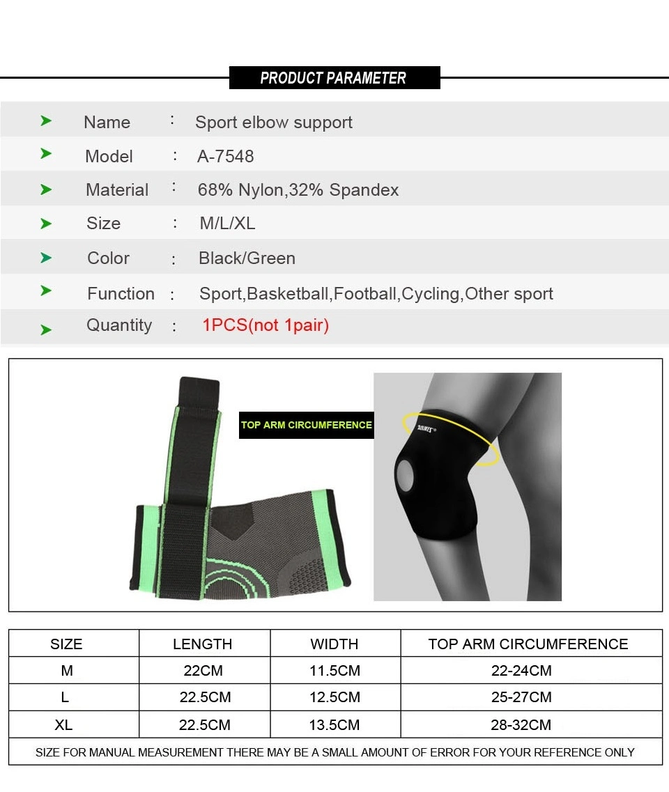 1PCS Sport Elbow Brace Elastic Bandage Compression Support Protector Cycling Basketball Arm Sleeve for Tennis Fitness Coderas