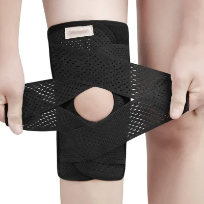 Enveloppe de protection du genou avec sangle élastique en maille de protection, soulagement de la douleur