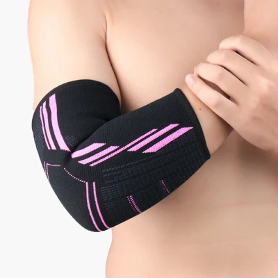 Coude de bras de tennis de compression en nylon Matériau anti-dérapant respirant Manchon de coude de bras coloré