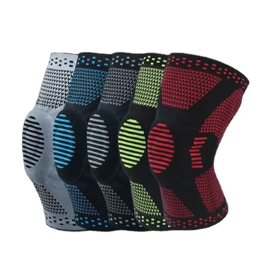 Manchon de genou de gymnastique fonctionnel Compression élastique en tricot mécanique Escalade Sports Genou Coude Support Brace